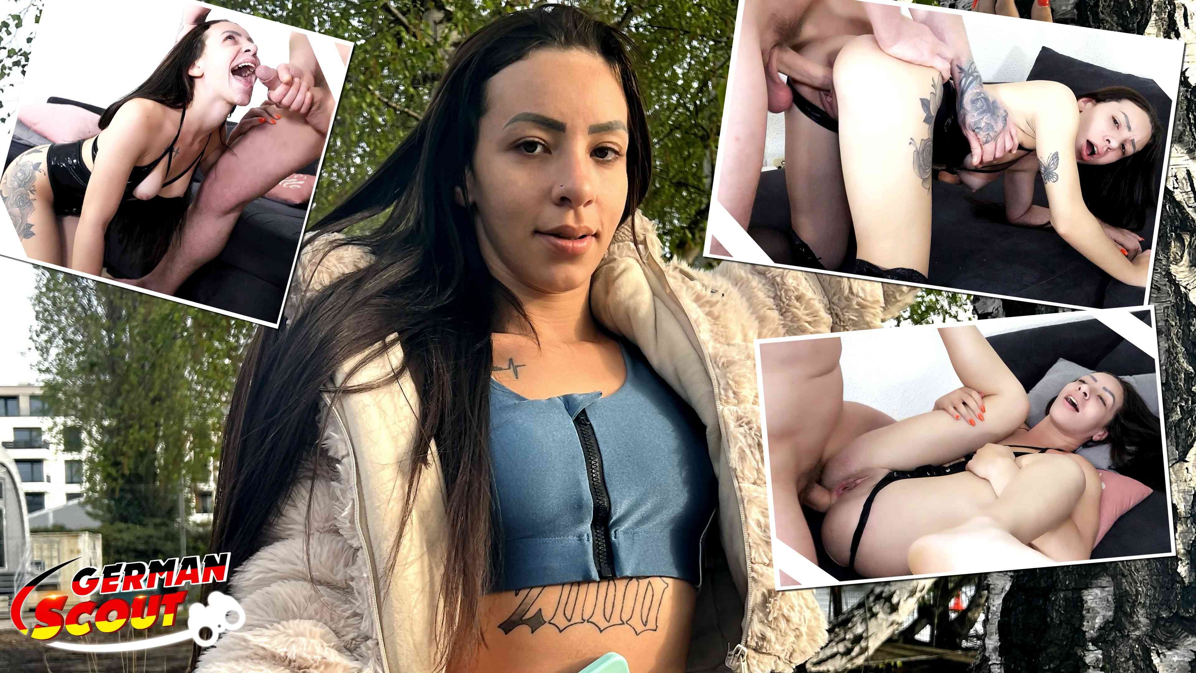 GERMAN SCOUT - Fat Cock Anal Sex at Pick Up Casting for Skinny Latina Giih Spanic