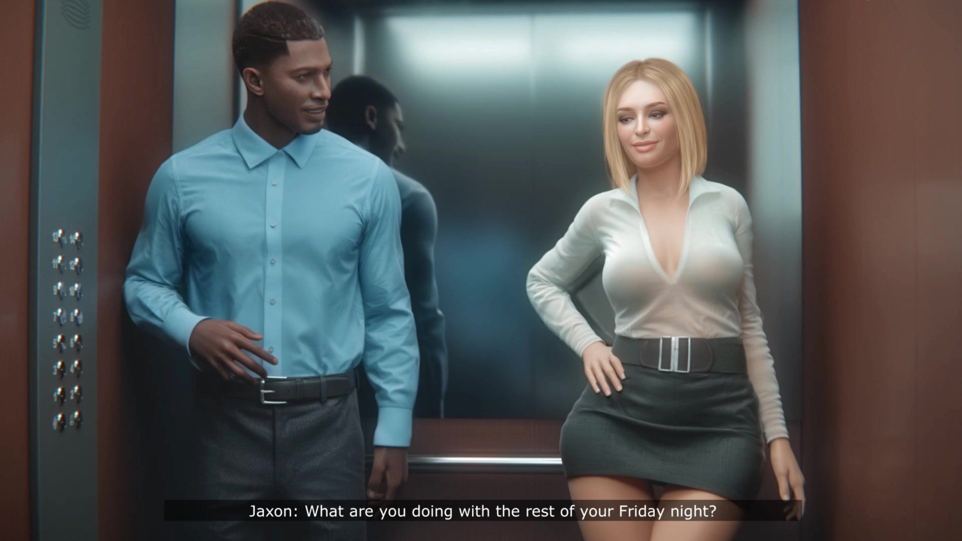 Blonde MILF Secretary Stucked in Elevator with BBC Boss (3D Realistic Gameplay)